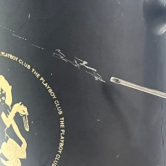 5 Vintage Playboy Club Black Drinking Mugs Glass Matte Black Gold Tankard 16oz - Picture 15 of 16